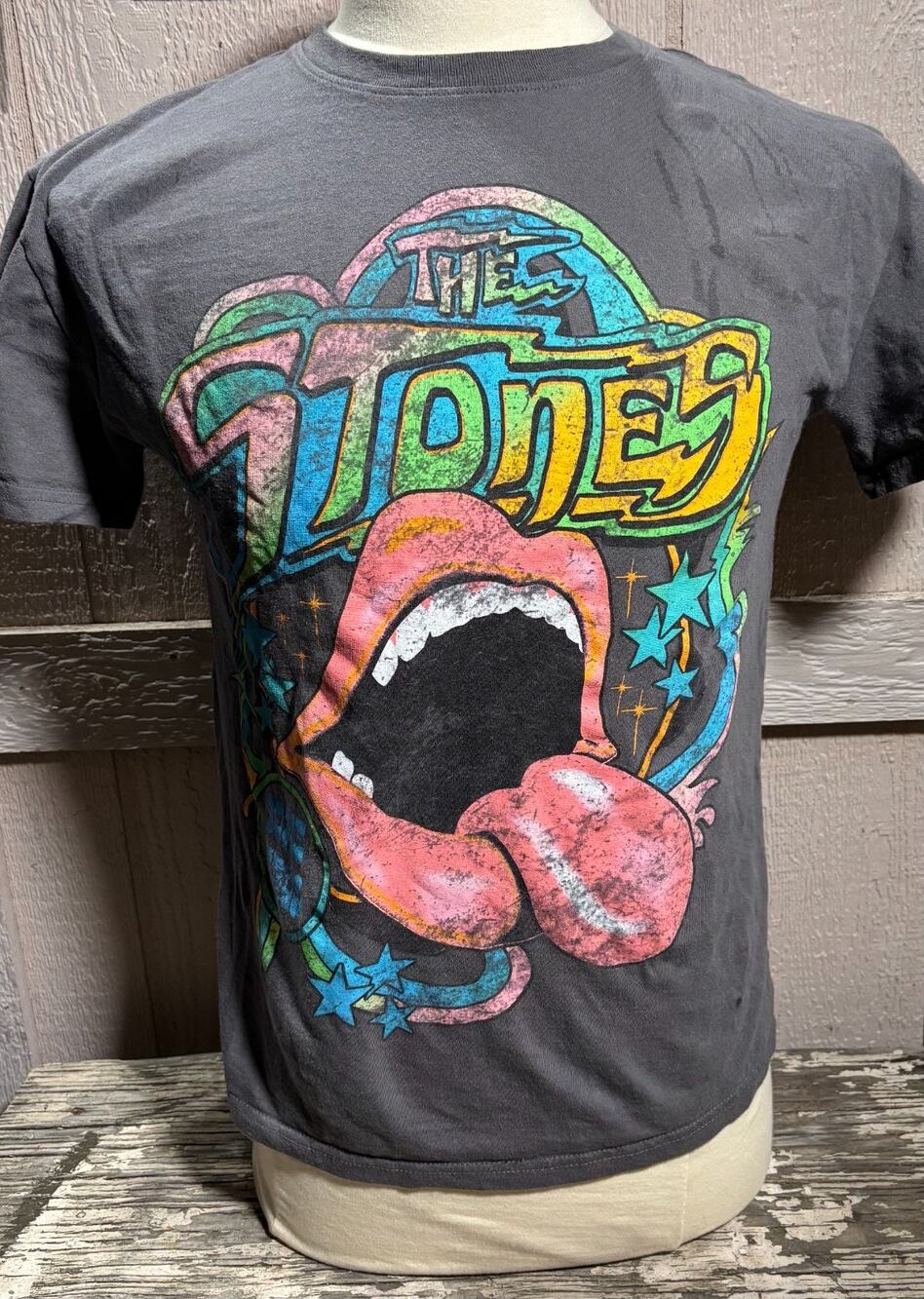Rolling Stones some girls grey T-Shirt Size Large rock band shirt charcoal